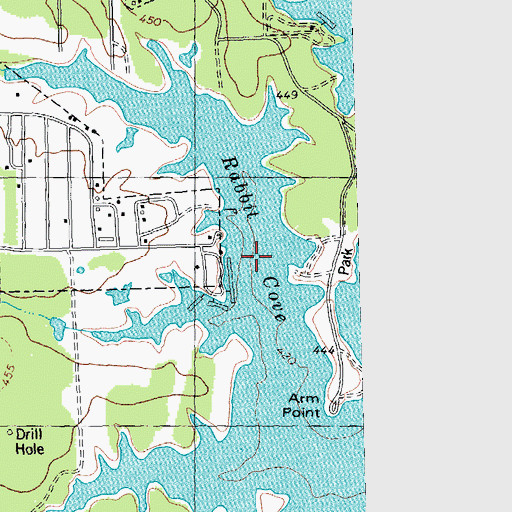 Topographic Map of Rabbit Cove, TX