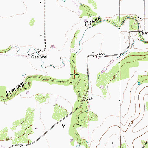 Topographic Map of Rabbit Creek, TX