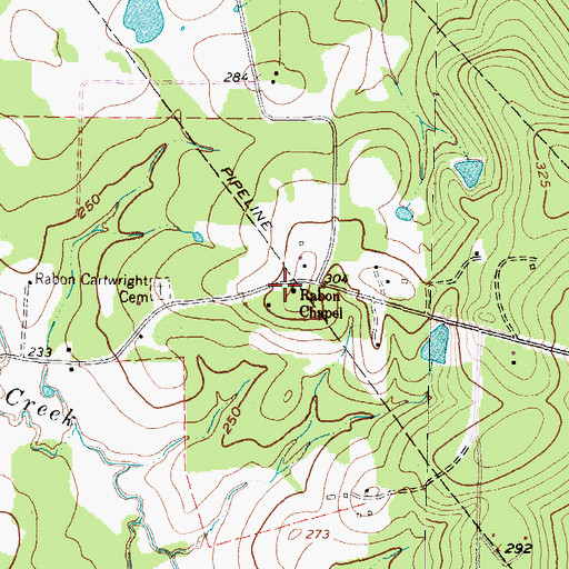 Topographic Map of Rabon Chapel, TX