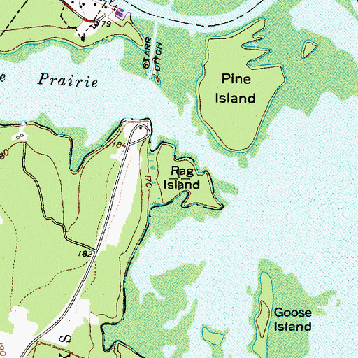 Topographic Map of Rag Island, TX