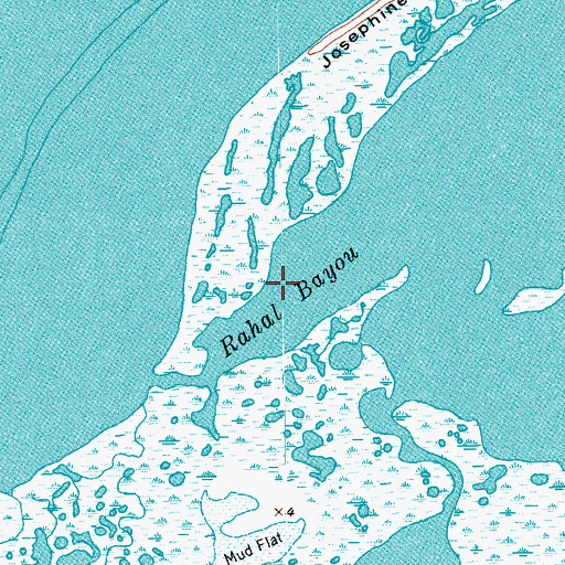 Topographic Map of Rahal Bayou, TX