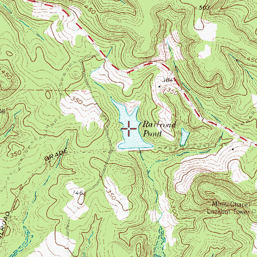 Topographic Map of Railroad Pond, TX