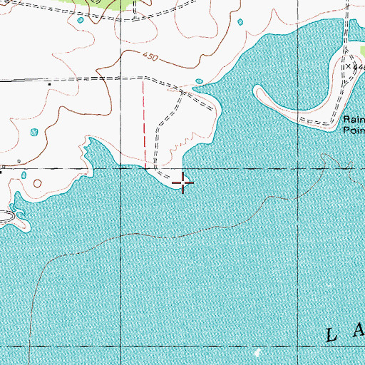 Topographic Map of Rain Point, TX