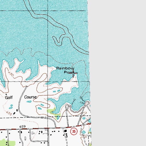Topographic Map of Rainbow Point, TX