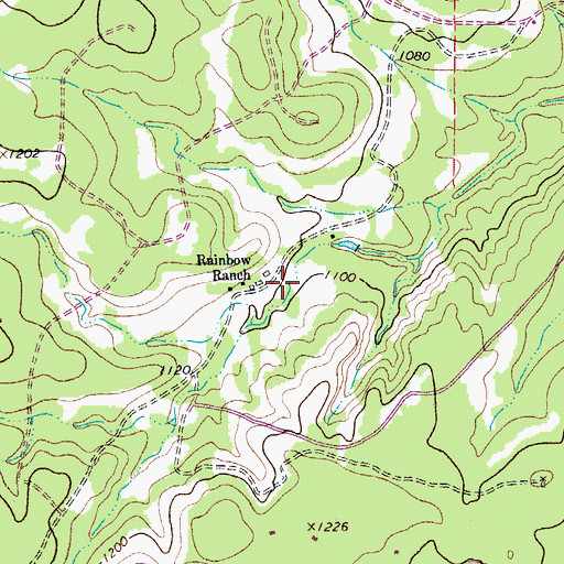Topographic Map of Rainbow Ranch, TX
