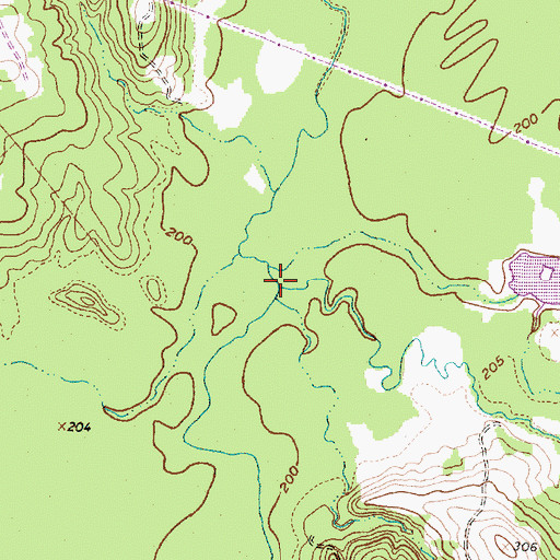 Topographic Map of Rainey Creek, TX