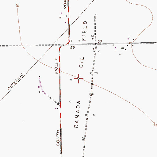 Topographic Map of Ramada Oil Field, TX