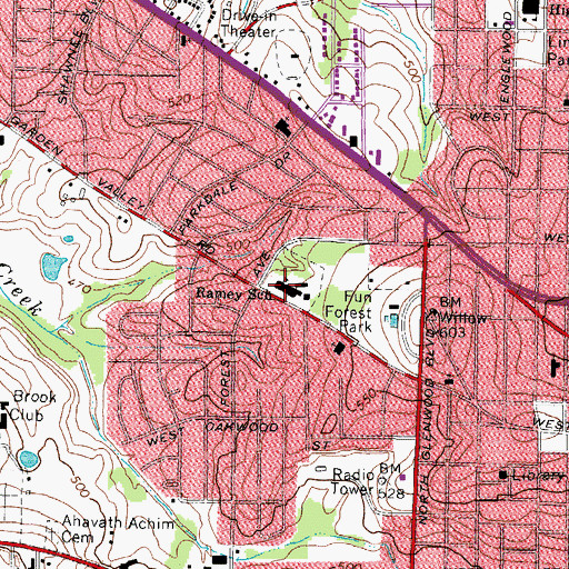 Topographic Map of Ramey School, TX
