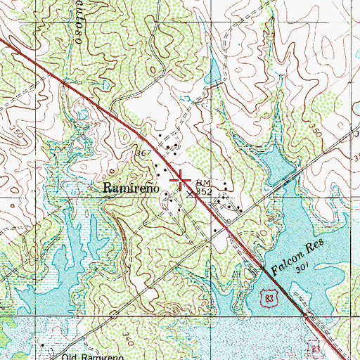 Topographic Map of Ramireno, TX