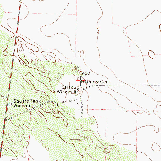 Topographic Map of Ramirez Cemetery, TX