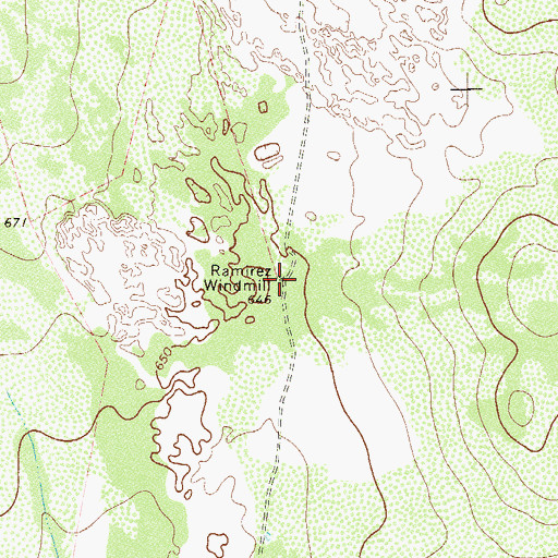 Topographic Map of Ramirez Windmill, TX