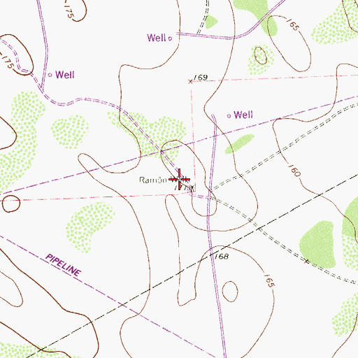 Topographic Map of Ramon Well, TX