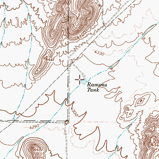 Topographic Map of Ramons Tank, TX