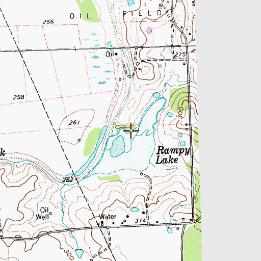 Topographic Map of Rampy Lake, TX