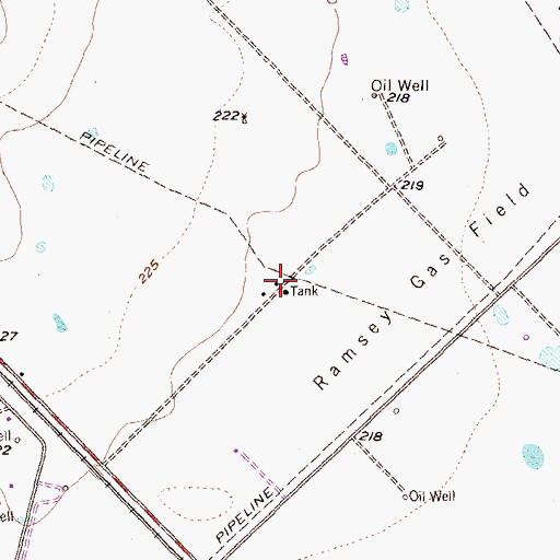 Topographic Map of Ramsey Gas Field, TX