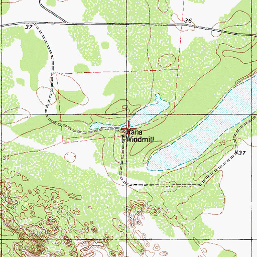 Topographic Map of Rana Windmill, TX