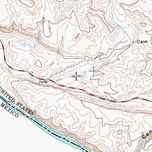 Topographic Map of Rancherias Canyon, TX