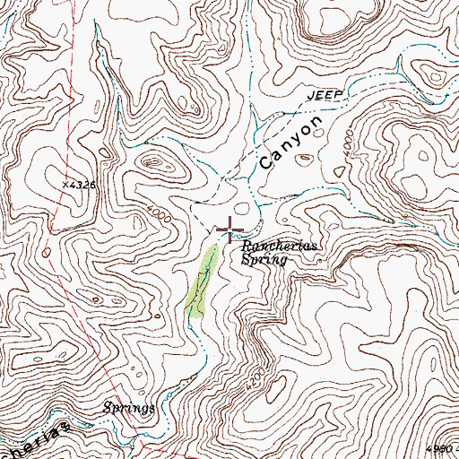 Topographic Map of Rancherias Spring, TX