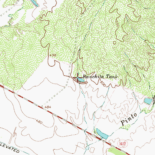 Topographic Map of Ranchita Tank, TX