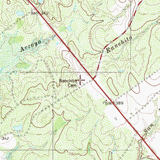 Topographic Map of Ranchito Cemetery, TX