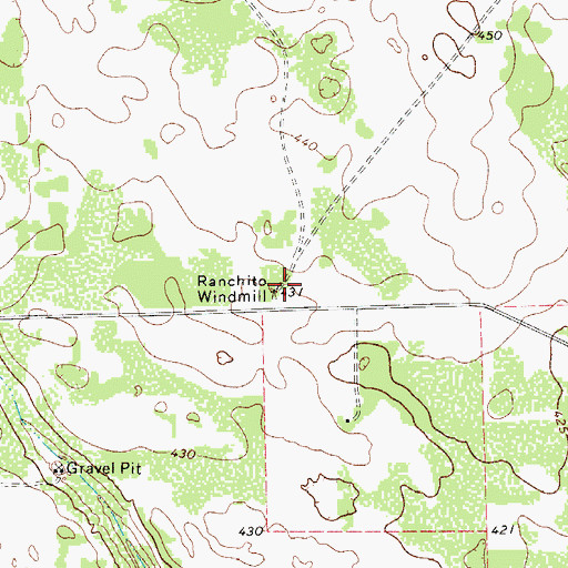 Topographic Map of Ranchito Windmill, TX