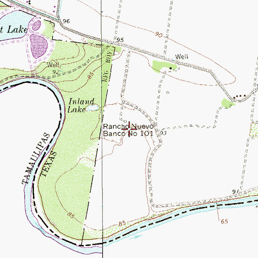 Topographic Map of Rancho Nuevo Banco Number 101, TX