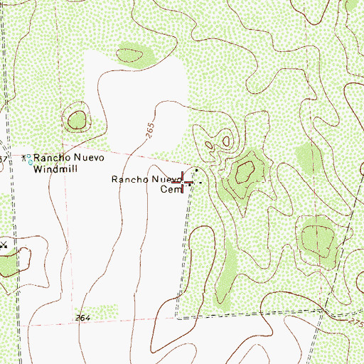 Topographic Map of Rancho Nuevo Windmill, TX