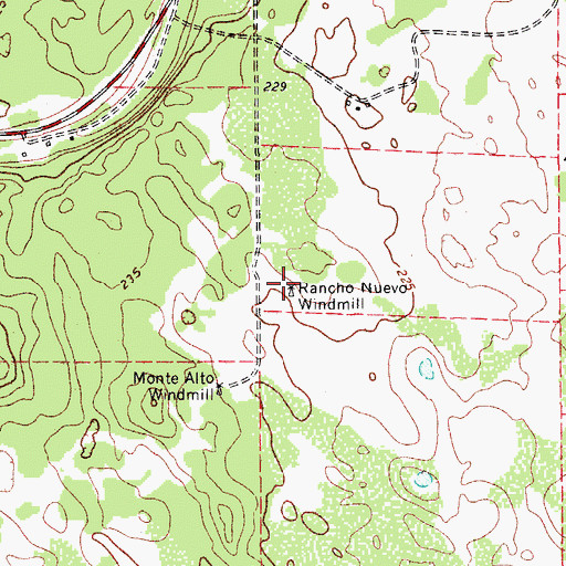 Topographic Map of Rancho Nuevo Windmill, TX