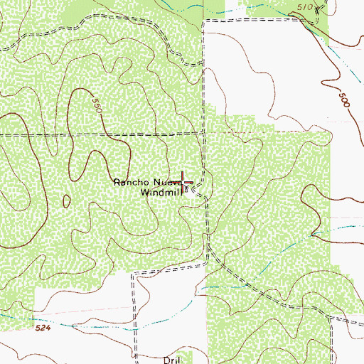 Topographic Map of Rancho Nuevo Windmill, TX