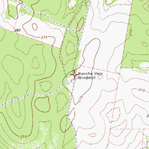 Topographic Map of Rancho Vejo Windmill, TX