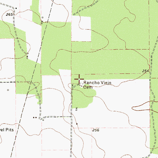 Topographic Map of Rancho Viejo Cemetery, TX