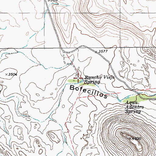 Topographic Map of Rancho Viejo Spring, TX