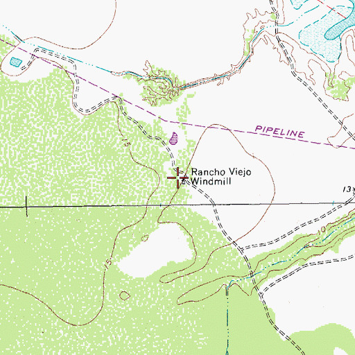 Topographic Map of Rancho Viejo Windmill, TX