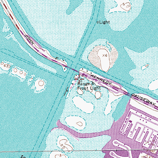 Topographic Map of Range A Front Light, TX