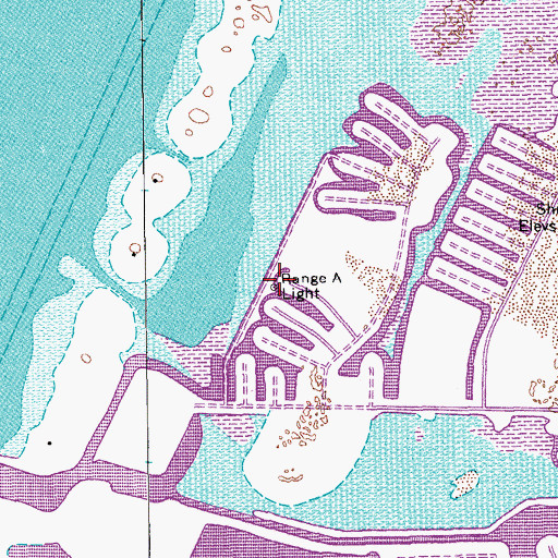 Topographic Map of Range A Light, TX