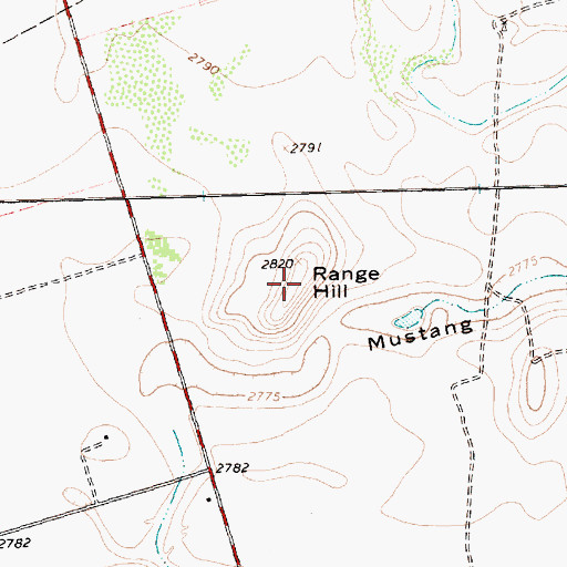 Topographic Map of Range Hill, TX