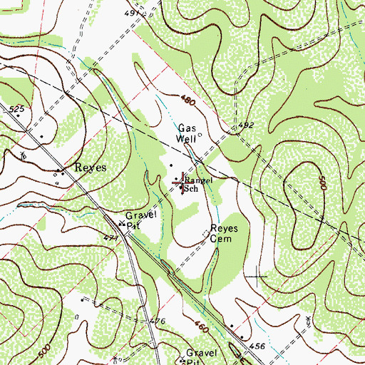 Topographic Map of Rangel School, TX