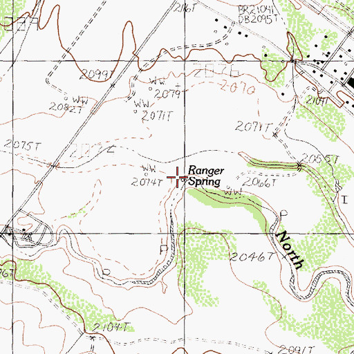 Topographic Map of Ranger Spring, TX
