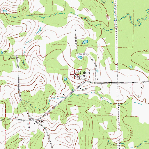 Topographic Map of Rankin Cemetery, TX