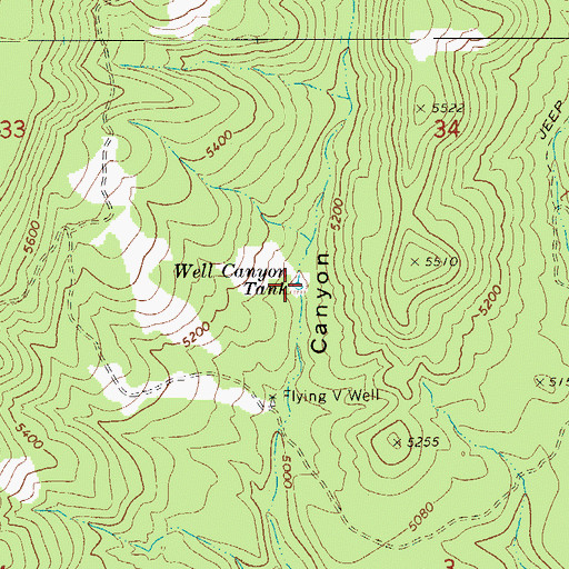 Topographic Map of Well Canyon Tank, AZ