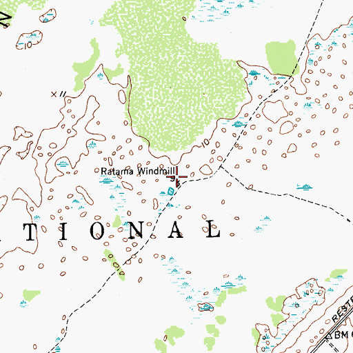 Topographic Map of Ratama Windmill, TX