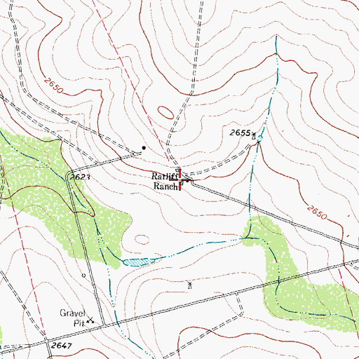 Topographic Map of Ratliff Ranch, TX