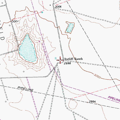 Topographic Map of Ratliff Ranch, TX