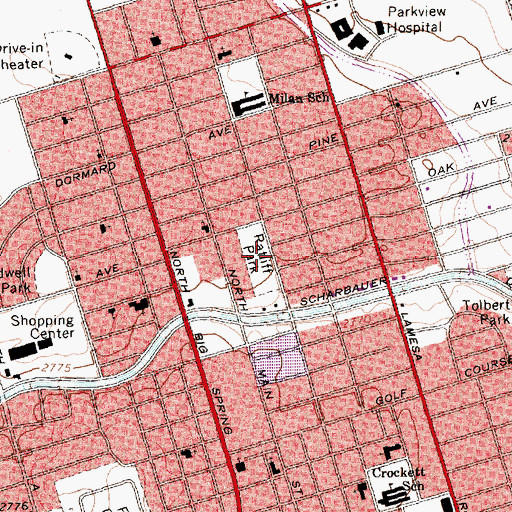 Topographic Map of Ratlift Park, TX
