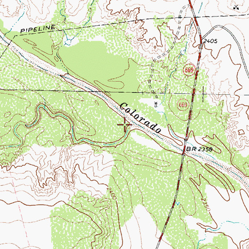 Topographic Map of Rattlesnake Creek, TX