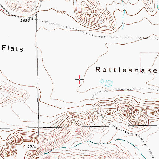 Topographic Map of Rattlesnake Flats, TX