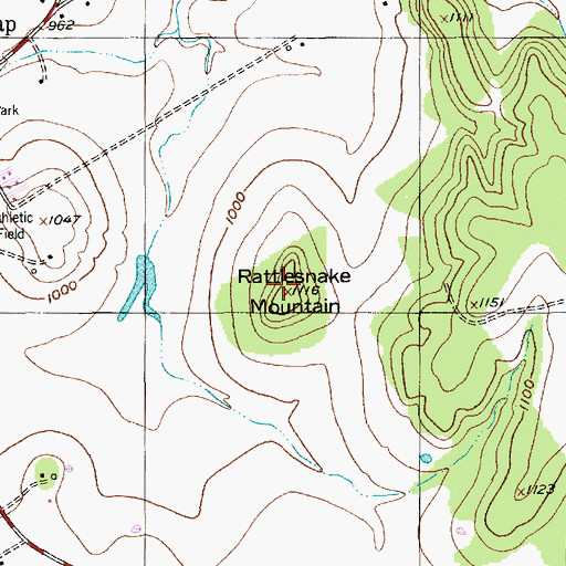 Topographic Map of Rattlesnake Mountain, TX