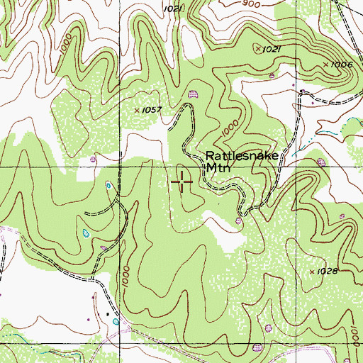 Topographic Map of Rattlesnake Mountain, TX