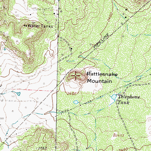 Topographic Map of Rattlesnake Mountain, TX