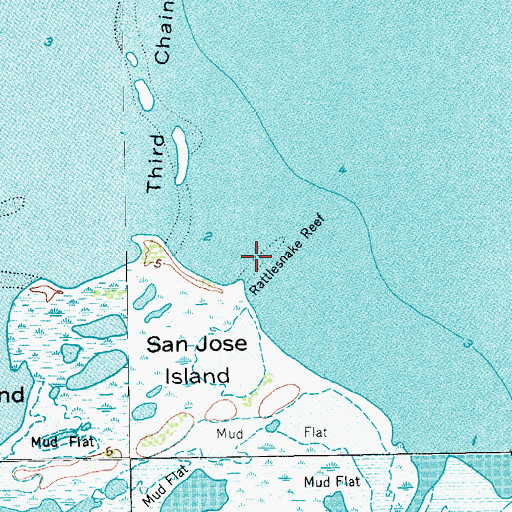 Topographic Map of Rattlesnake Reef, TX